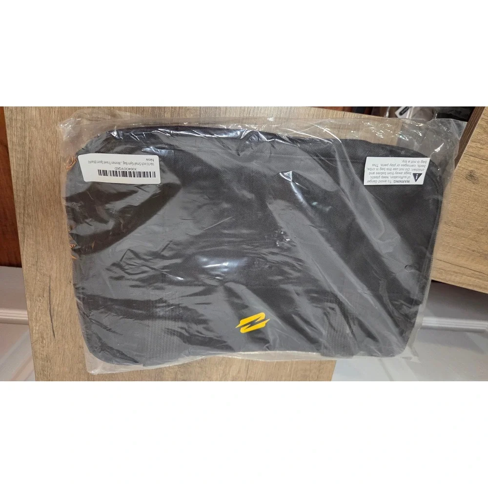 Small Black Gym Bag 14x10 Travel Sport Duffel with Shoulder Strap‎